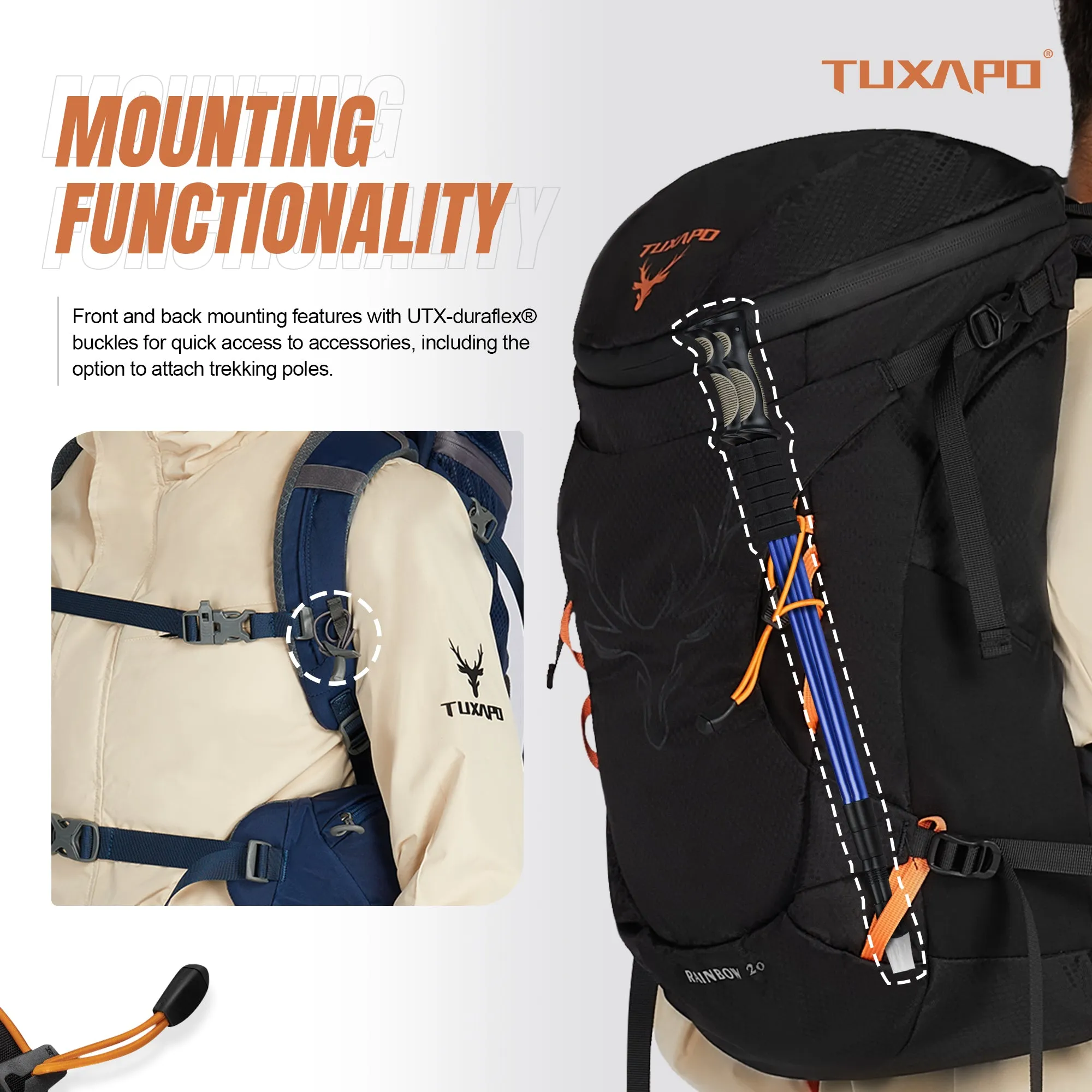 20L Small Lightweight Hiking Backpack Blue Multifunctional