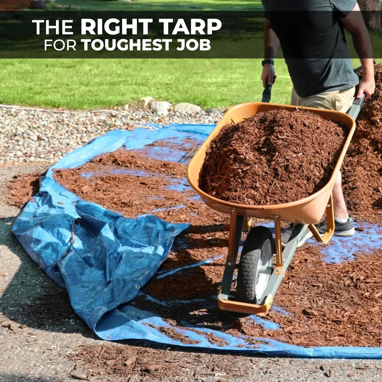 20x20 Heavy Duty Tarp Waterproof - 12mil Thick Pool Tarp Cover - 20x20 Tarp UV Resistant, Rip & Tear Proof with Metal Grommets – Blue Tarp Multipurpose Use for Camping, Tent, Boat, RV, Car