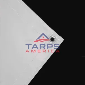 22 oz Extra Heavy Duty White Coated Vinyl Tarp by AtlasShield Pro
