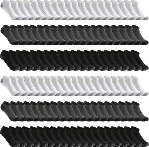 240 Pairs Mens Ankle Socks Cushioned Low Cut Breathable Casual Socks Bulk Pack with Colormatching for Homeless Men Women