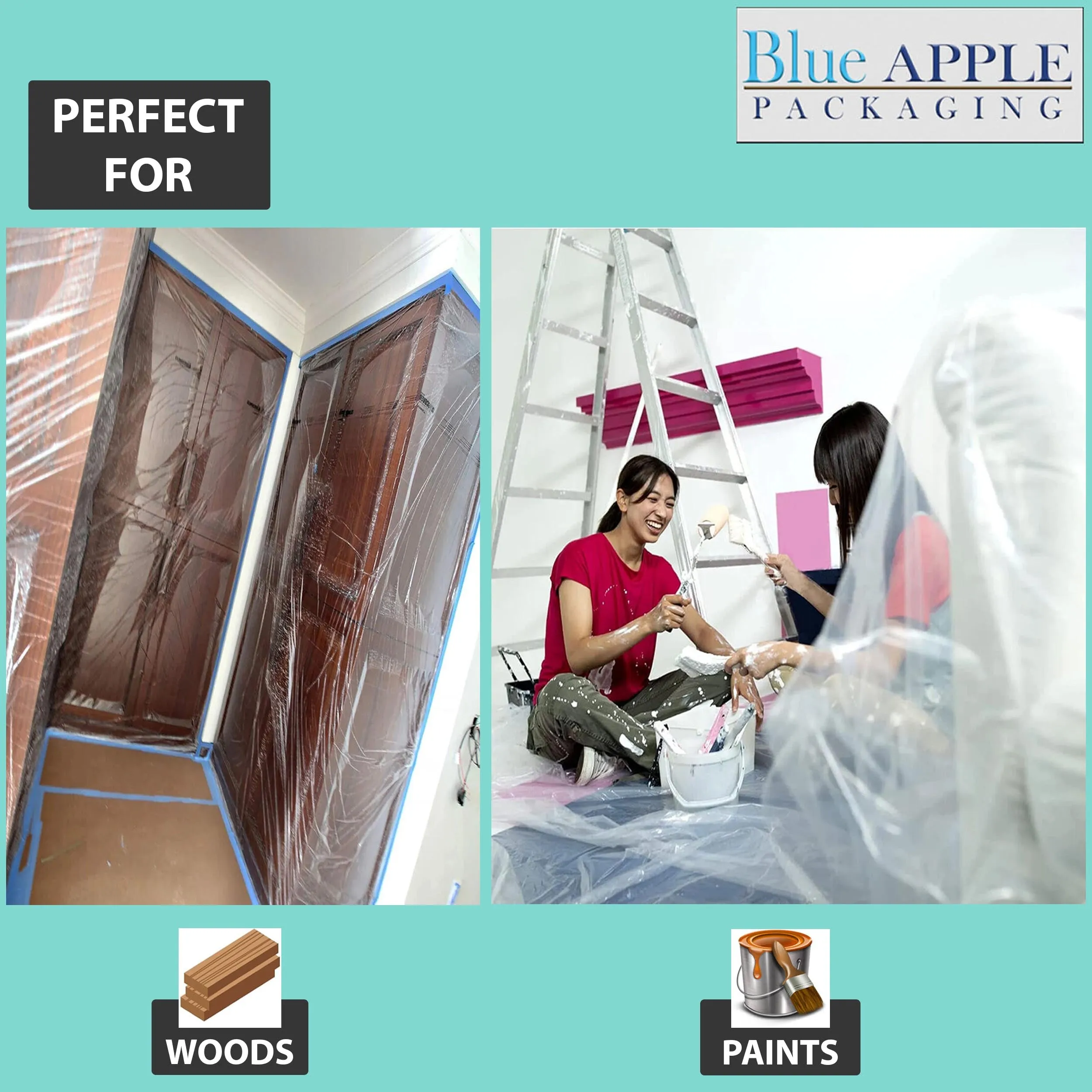 24ftX100ft Clear Poly Tarp 6 Mil Low Density LDPE 1 Roll