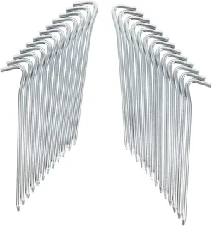 25pcs Heavy Duty Galvanized Metal Tent Stakes for Outdoor Camping Durable Tent Pegs with Easy Drive Tip for Secure Fixing and