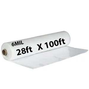 28ftX100ft Clear Poly Tarp 6 Mil Low Density LDPE 1 Roll