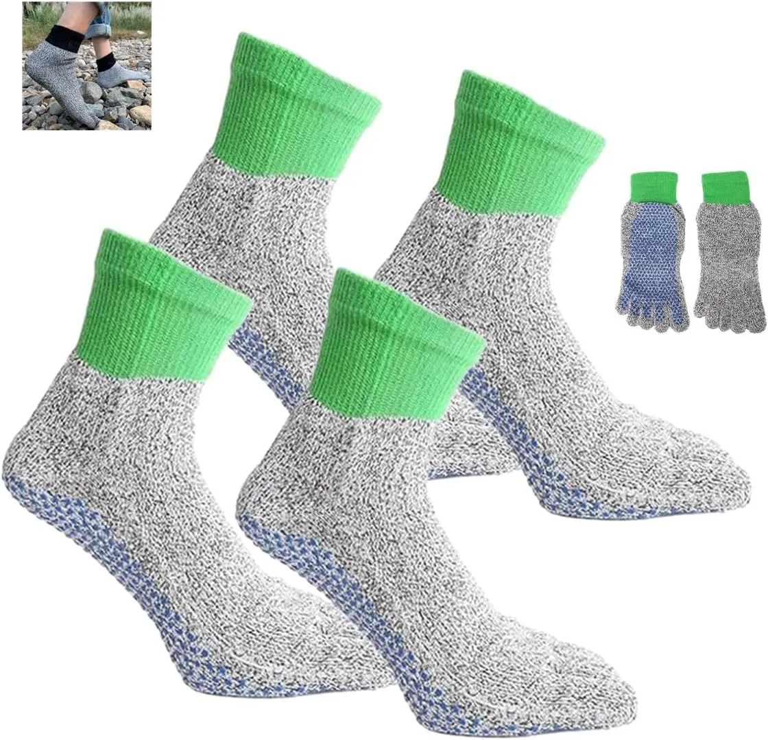 2Pair Konjoun Barefoot Socks Grounding Mens Womens,Non Slip Breathable Toe Socks,Portable Workout Socks for Outdoor Hiking