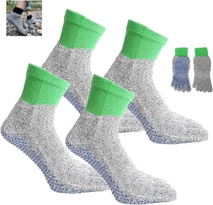2Pair Konjoun Barefoot Socks Grounding Mens Womens,Non Slip Breathable Toe Socks,Portable Workout Socks for Outdoor Hiking