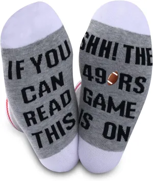 2PAIRS Novelty Fans Gift Socks If You Can Read This SHHH The Football Game Is On Football Fans Gift