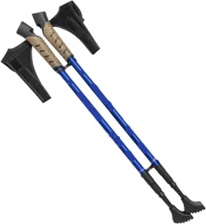 2PCS Walking Poles Pole Telescopic Aluminum Alloy Crutch Walking Stick Hiking
