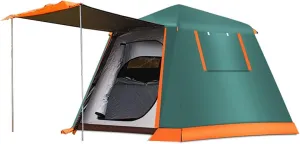 3-4 Person Automatic Camping Tent Hydraulic Instant Tent Waterproof Windproof Easy Setup Two Doors Hiking Tent for Camping Outdoor Mountaineering Travel