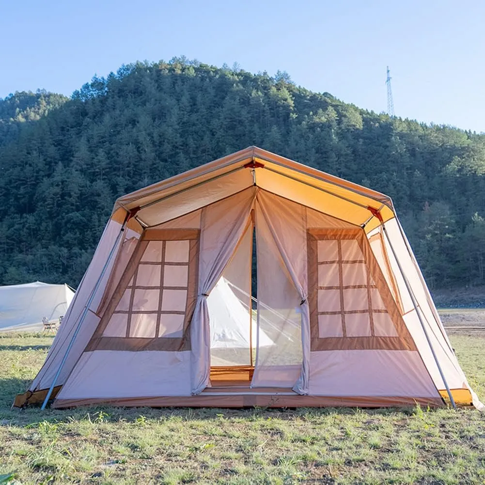 3-4 Person Automatic Pop-up Tent with Porch Waterproof Windproof Anti-UV Camping Tent for Family Portable Cabana Tent for Outdoor Camping Hiking Fishing