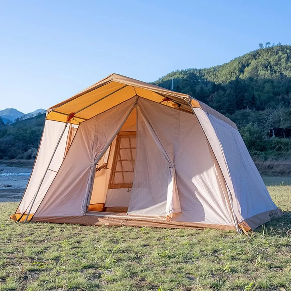3-4 Person Automatic Pop-up Tent with Porch Waterproof Windproof Anti-UV Camping Tent for Family Portable Cabana Tent for Outdoor Camping Hiking Fishing
