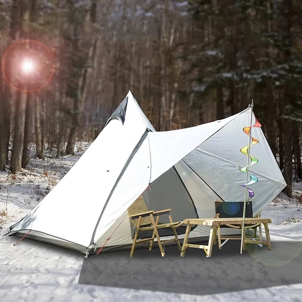 3-4 Person Camping Family Teepee Tent Outdoor Double Layers Indian Tipi Tent Suitable for Camping Hiking Holidays