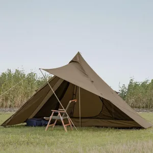 3-4 Person Portable Indian Pyramid Tent, Large Space Waterproof Teepee Tent, Double Layer Instant Setup Family Camping Tent