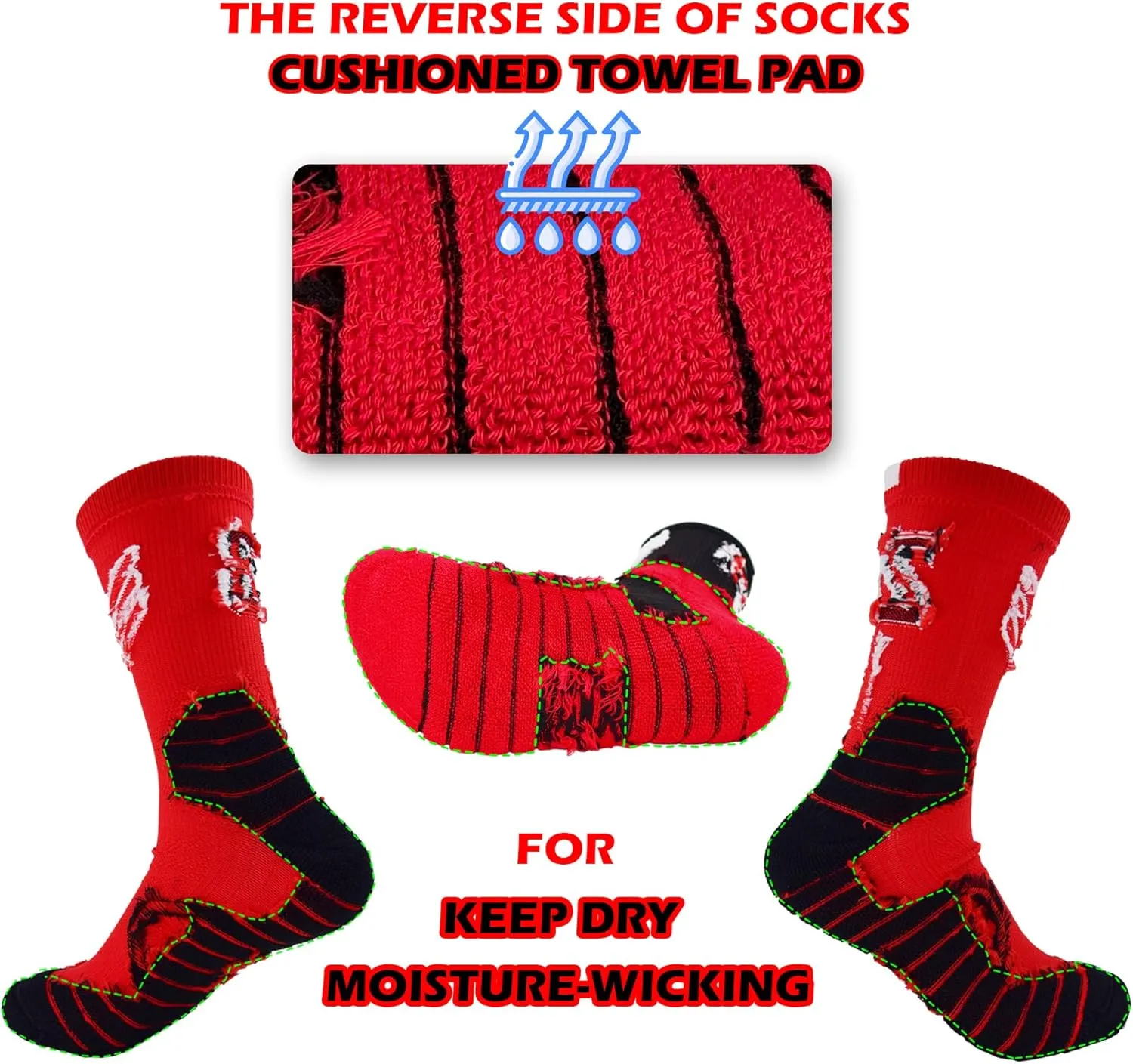 3 Pairs Elite Basketball Crew Socks, 23 Mens Athletic Sock with Shoelace Bracelets, League Team Sports-Star-Fans Gift