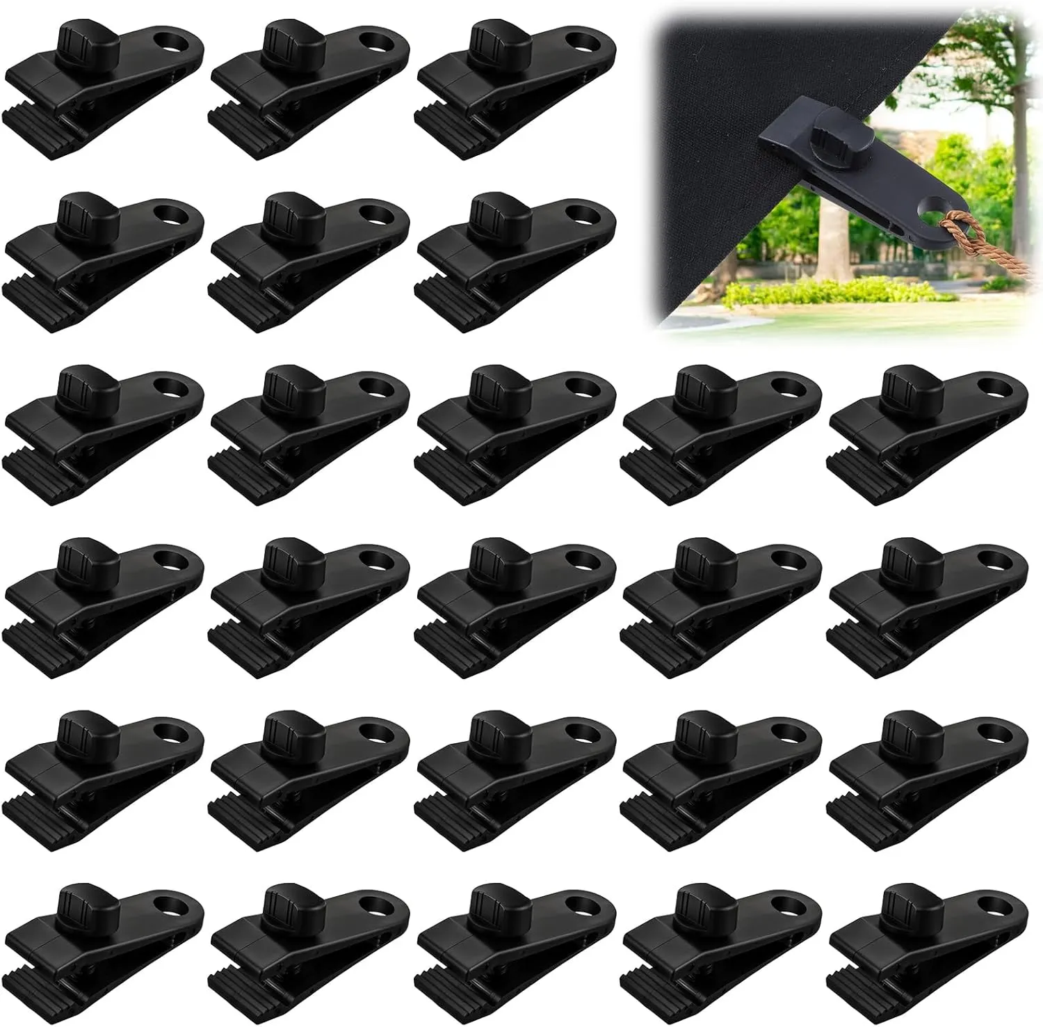 30 Pcs Tarp Clips, Heavy Duty Lock Grip, Shark Tent Fastener Clips Holder, Reusable Tarp Clamps for for Secures Outdoor Camping, Awnings, Car Covers, Swimming Pool Covers