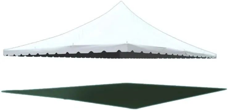 30' x 40' One Piece White Pole Tent Top | Heavy Duty | 18-Ounce Thick Blockout Vinyl Fabric | Commercial Grade (Tent Frame Not Included)