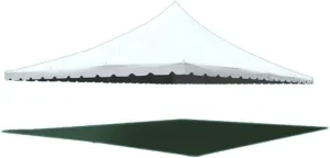 30' x 40' One Piece White Pole Tent Top | Heavy Duty | 18-Ounce Thick Blockout Vinyl Fabric | Commercial Grade (Tent Frame Not Included)