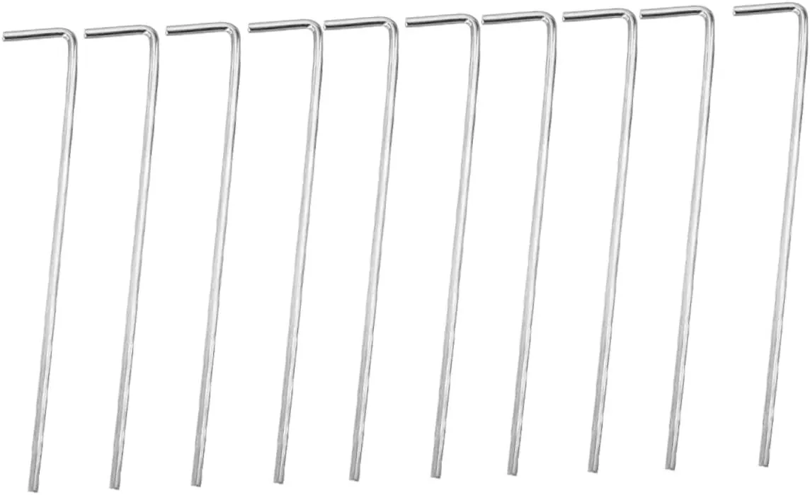 32Pcs Shaped Tent Stakes Heavy Duty Iron Pegs for Camping Awning Canopy Lightweight Durable Ground for Outdoor Use Wind Resistant Easy to Remove