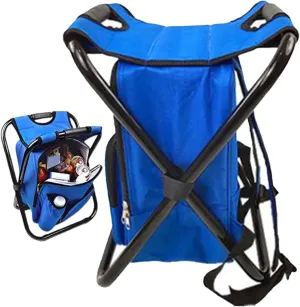 36x29x41cm Outdoor Folding Chairs - Folding Camping Chair | Foldable Seats with Wearable Backpack | Backpack Cooler Bag Recliner for Hiking Travel Beach Park Festival Lawn Picnic Porch Fishing