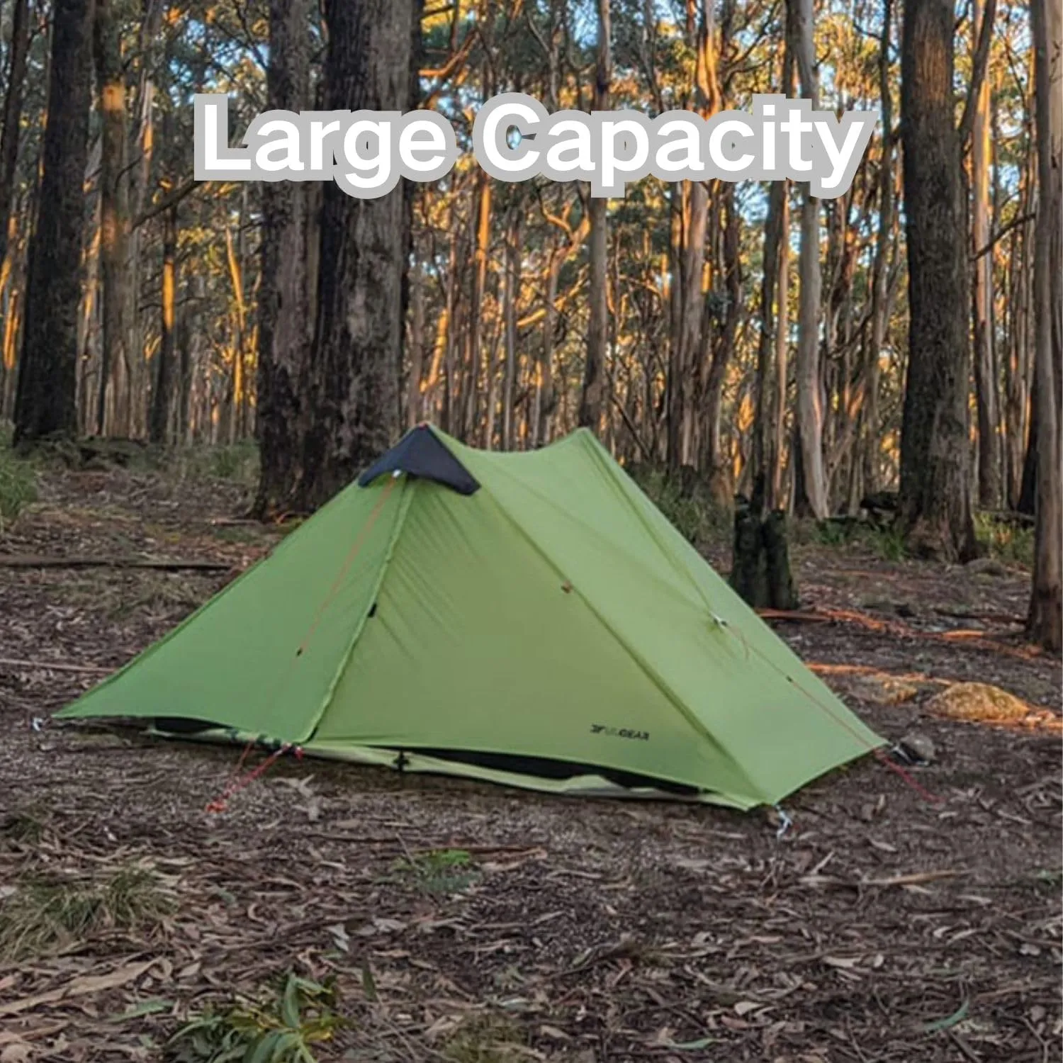 3F UL GEAR Blue Mountain 1/2Person Camping Poleless Tent, 3/4Seasons Waterproof Tent, Easy Set Up Hiking, Backpacking Silicon Coated Tent Shelter