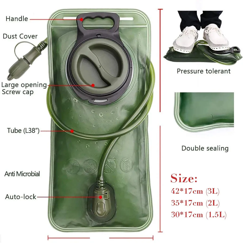 3L Hydration Bladder Pack Hiking Backpack - BPA-Free Water Reservoir Storage Bag for Camping, Cycling, and Running