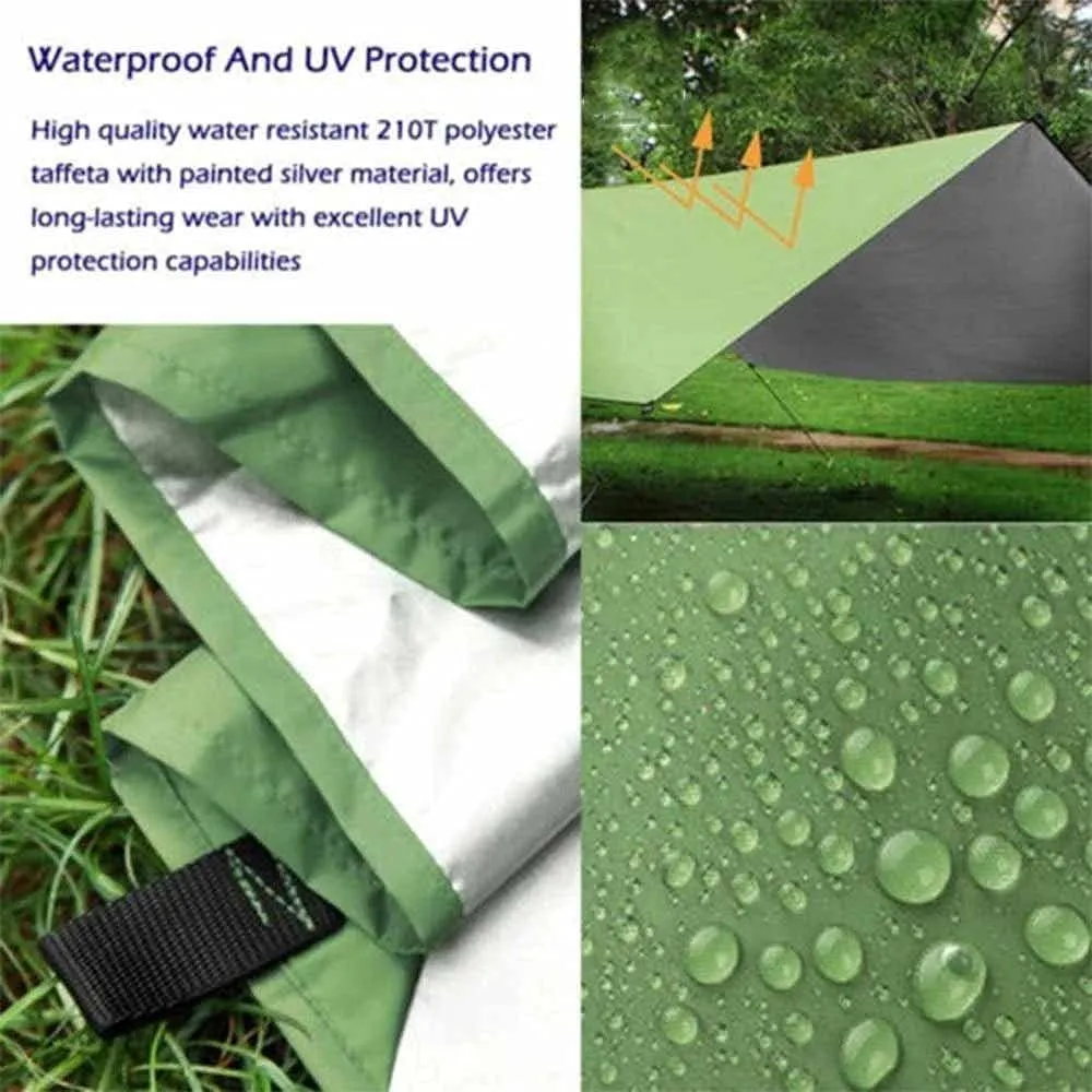 3Mx3M Waterproof Sun Shelter Tent Tarp Anti Beach Tent Camping Hammock Rain Fly Outdoor Sunshade Canopy Awning Shade(Color:D)
