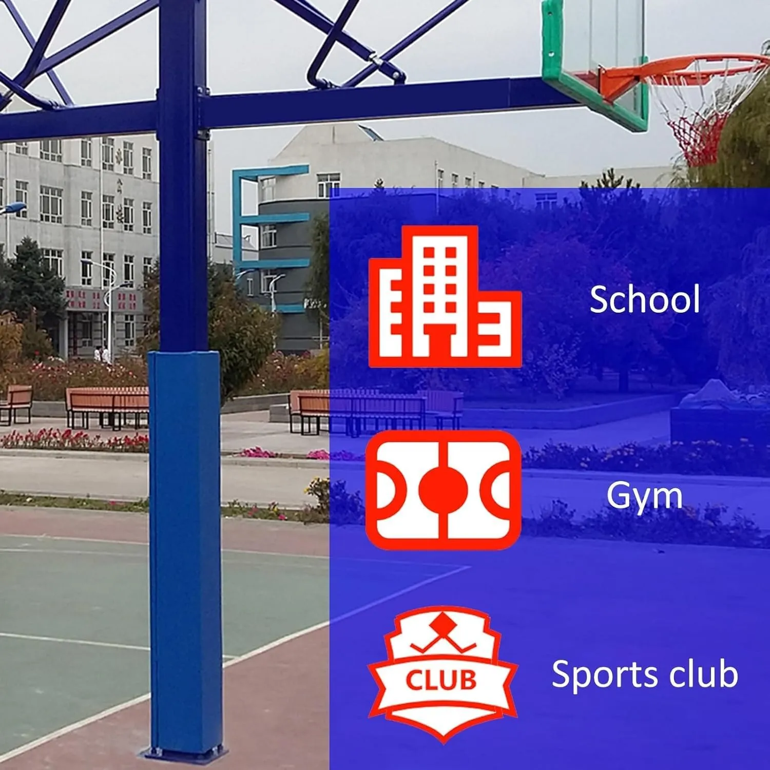 3" 4 5 6 Feet High Basketball Pole Safety Padding Square, UV-Resistant Basketball Hoop Pad Custom, Wrap Around Garage Post Pads for Columns/Rod/Street Lights