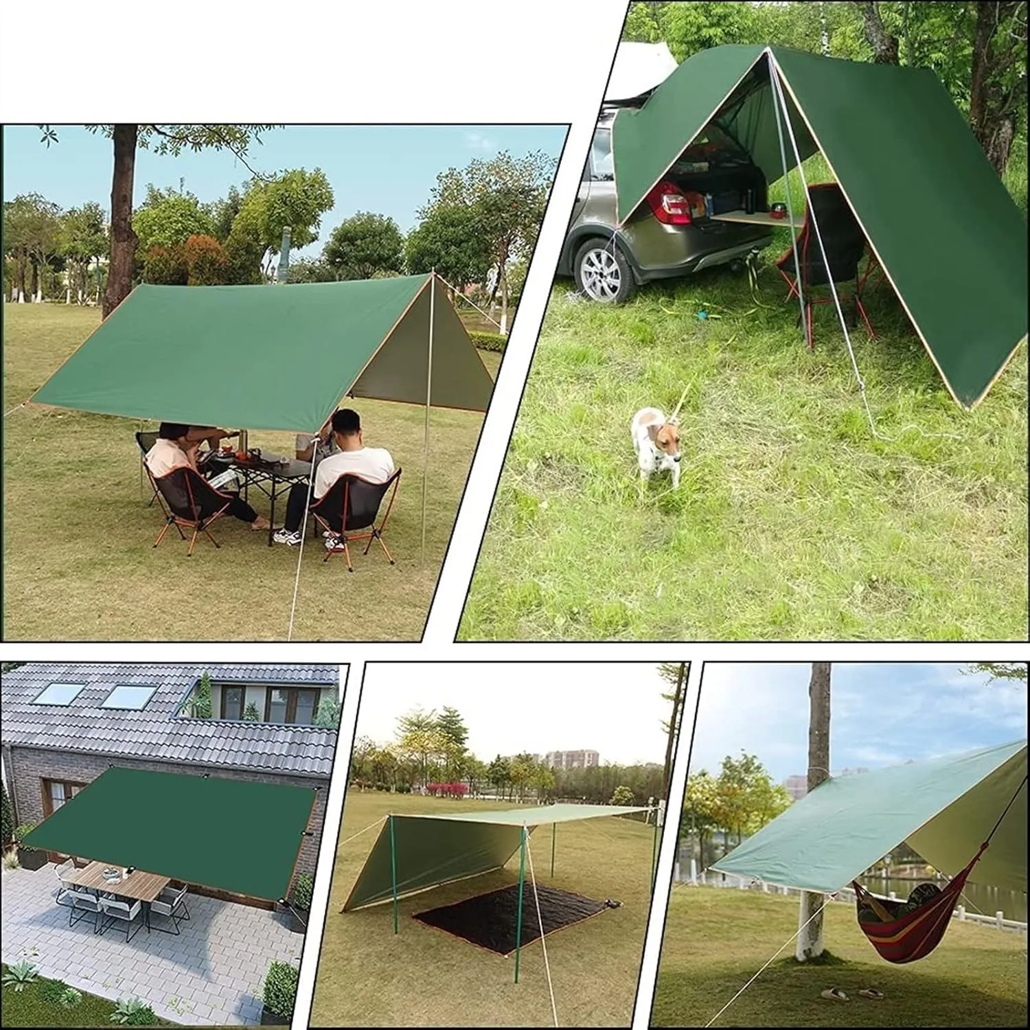 3x3m 3x4m 3x5m Awning Watertight Tarp Tent Outdoor Sun Shelter Camping Tourist Tarp Canopy Sunshade Sun Shade Beach Garden (Color : Style 1, Size : 3x5m)