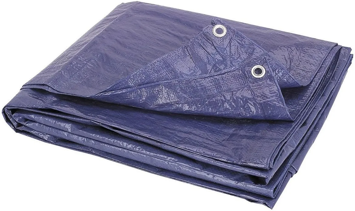 4 Mil Heavy Duty (9-1/2 Ft x 11-1/2 Ft.) Industrial Grade Waterproof Car Auto Motorcycle Tarp Tent Garage Shop Barn Tight Weave & Lamination