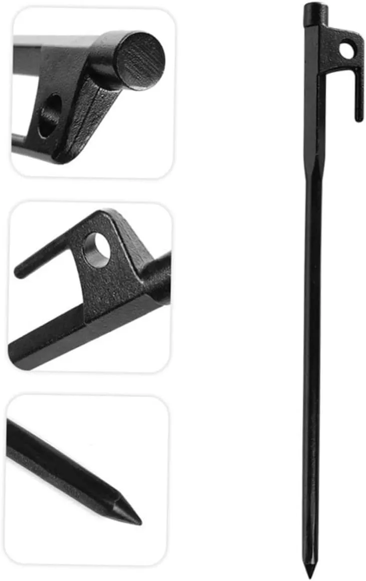 4 Pack Heavy Duty Steel Ground Nails Tent Stakes 20cm for Tarp Camping Awning Canopy