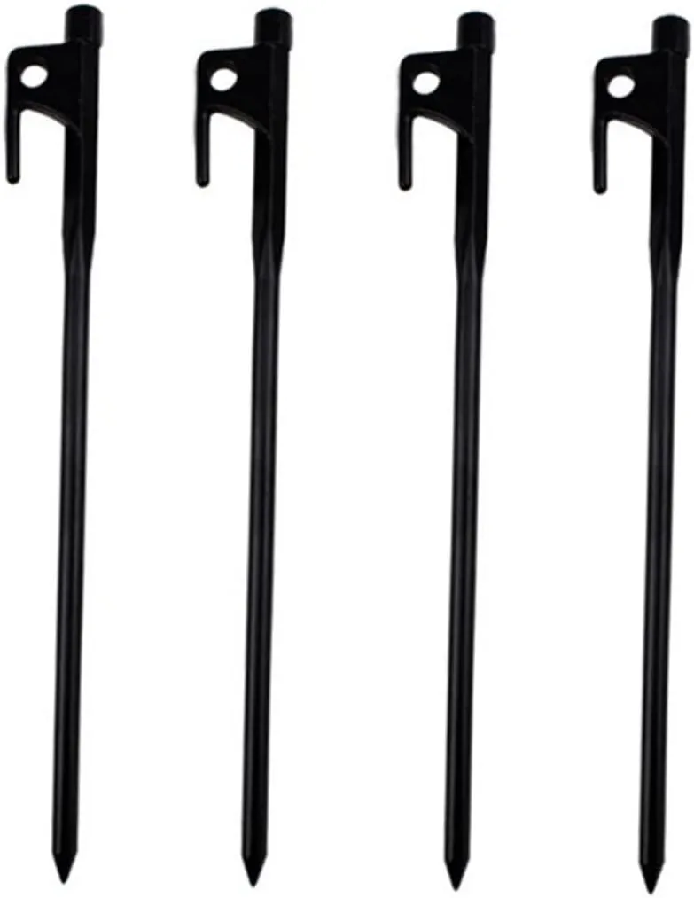 4 Pack Heavy Duty Steel Ground Nails Tent Stakes 20cm for Tarp Camping Awning Canopy