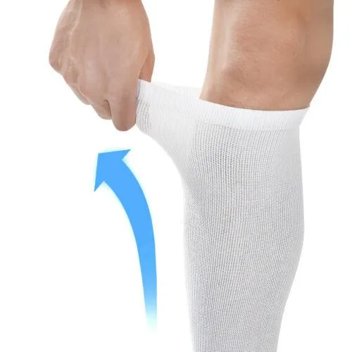 4-Pairs: White L/XL Compression Socks Running Sports Graduated Travel