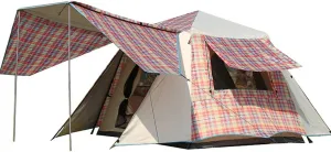 4 Person Easy Pop Up Tent, Camping Tents, Waterproof Windproof Family Tent, Instant Cabin Tent 6 Person, Tents for Camping Waterproof, Double Layer, Divided Curtain for Separated R
