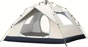 4-Person Pop-up Tent Instant Installation 3 Seconds-Light Camping Tent with Fiber Glass Pole, Waterproof Oxford Fabric, Suitable for Hiking, Beach, Backpacking Shelter