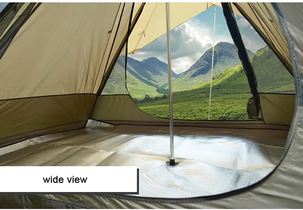 4 Person Tent for Camping Pyramid Teepee Tent Outdoor Portable Double Layers Indian Tipi Tent for Outdoor Family Hiking Yurt Tent