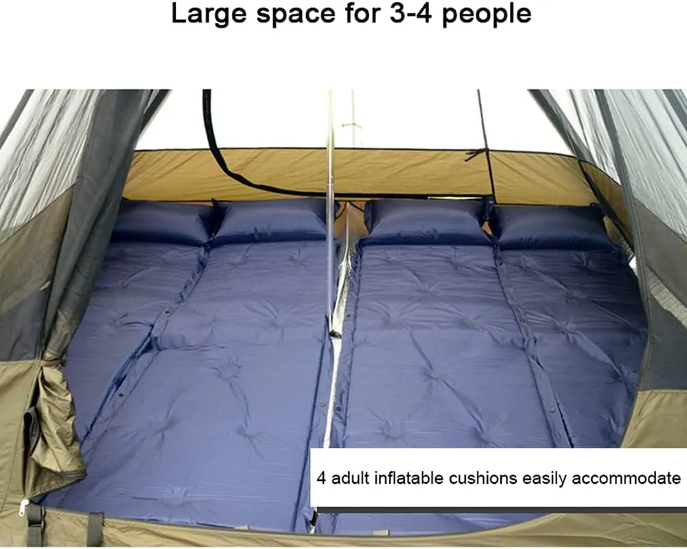 4 Person Tent for Camping Pyramid Teepee Tent Outdoor Portable Double Layers Indian Tipi Tent for Outdoor Family Hiking Yurt Tent