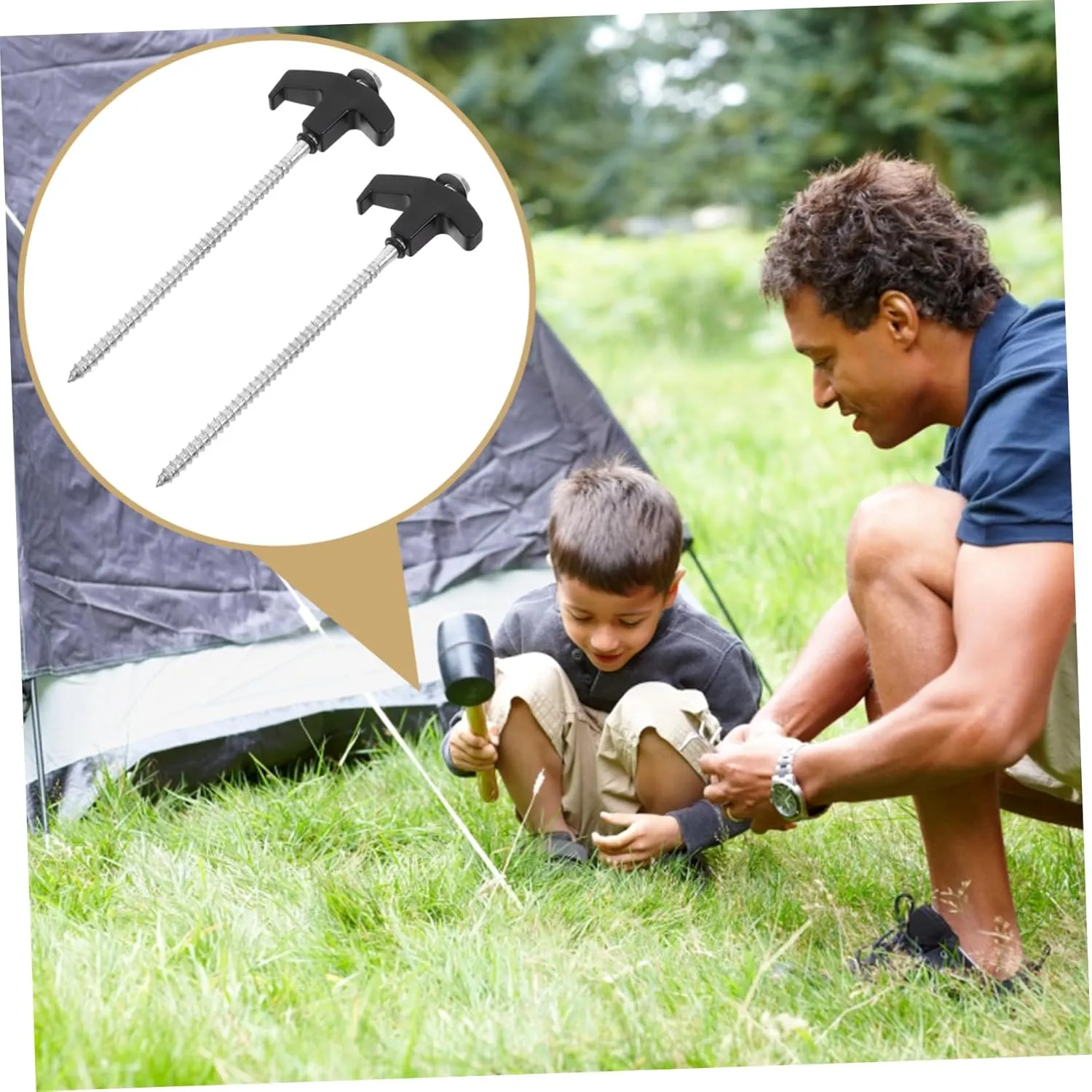 4pcs Heavy Duty Tent Stakes Durable Ground Pegs for Camping Tents Canopies and Tarps Windproof Easy to Use Multi-use Outdoor Fixing