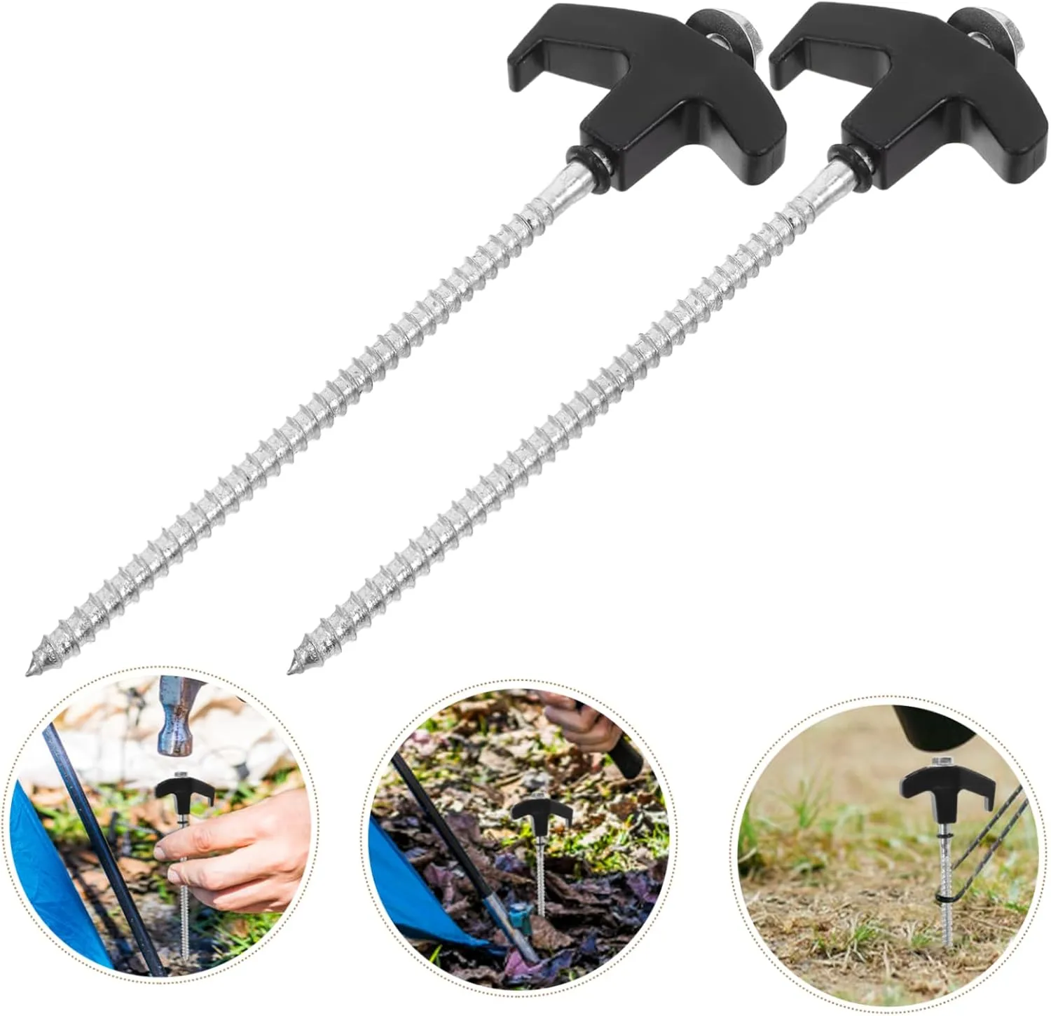 4pcs Heavy Duty Tent Stakes Durable Ground Pegs for Camping Tents Canopies and Tarps Windproof Easy to Use Multi-use Outdoor Fixing