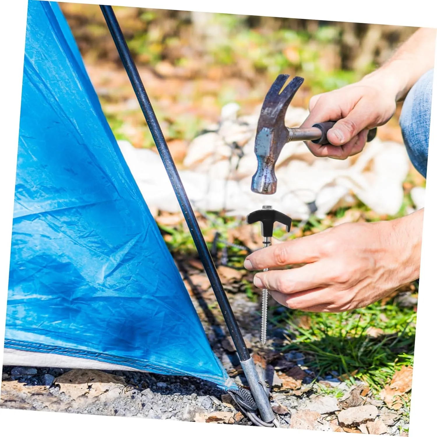 4pcs Heavy Duty Tent Stakes Durable Ground Pegs for Camping Tents Canopies and Tarps Windproof Easy to Use Multi-use Outdoor Fixing