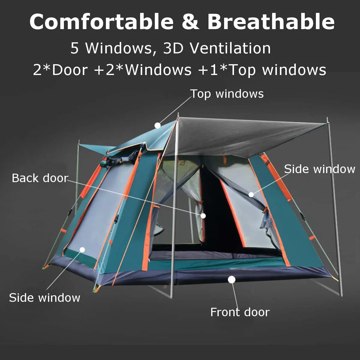 5-6 People Automatic Pop-up Tent