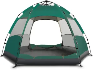 5-8 Large Tent Quick Setup Family Tent Outdoor Camping Tent Foldable Folding Tents Two Layer Backpack Tents Sunshade (Color : E) (Black One Size) (Bla