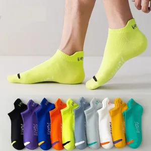 5 Pairs Mens Bright Ankle Socks Breathable Deodorant Invisible for Street Fashion Sports and Travel