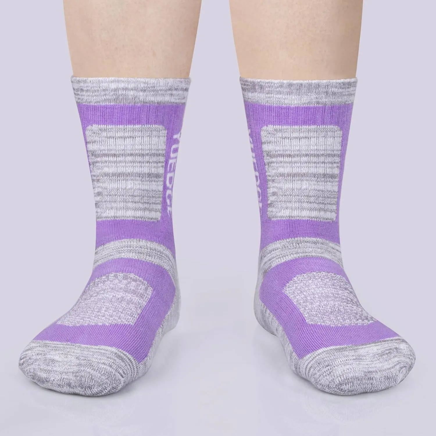 5 Pairs Women's Outdoor Hiking Socks For Women, Moisture Wicking Athletic Cushioned Crew Socks Padded Work Boot Socks