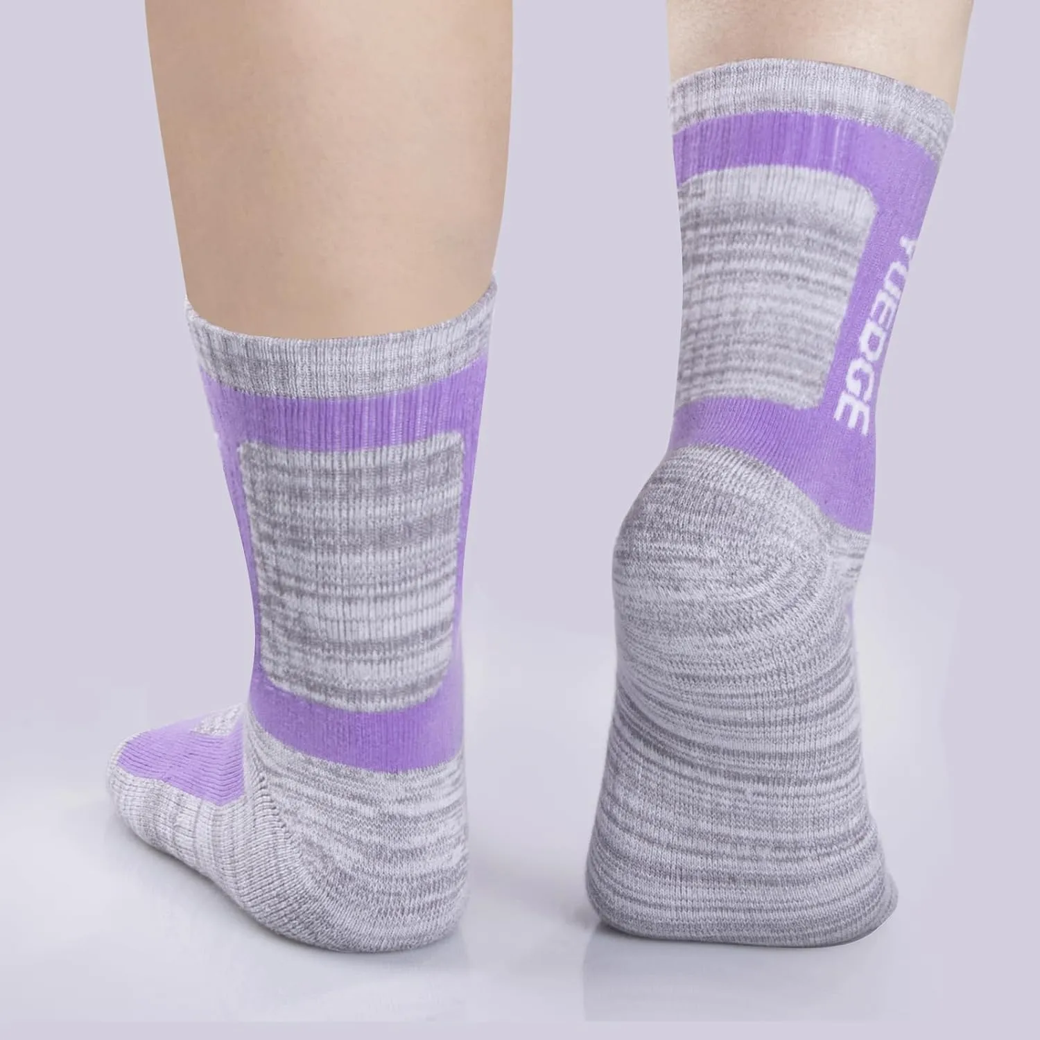 5 Pairs Women's Outdoor Hiking Socks For Women, Moisture Wicking Athletic Cushioned Crew Socks Padded Work Boot Socks