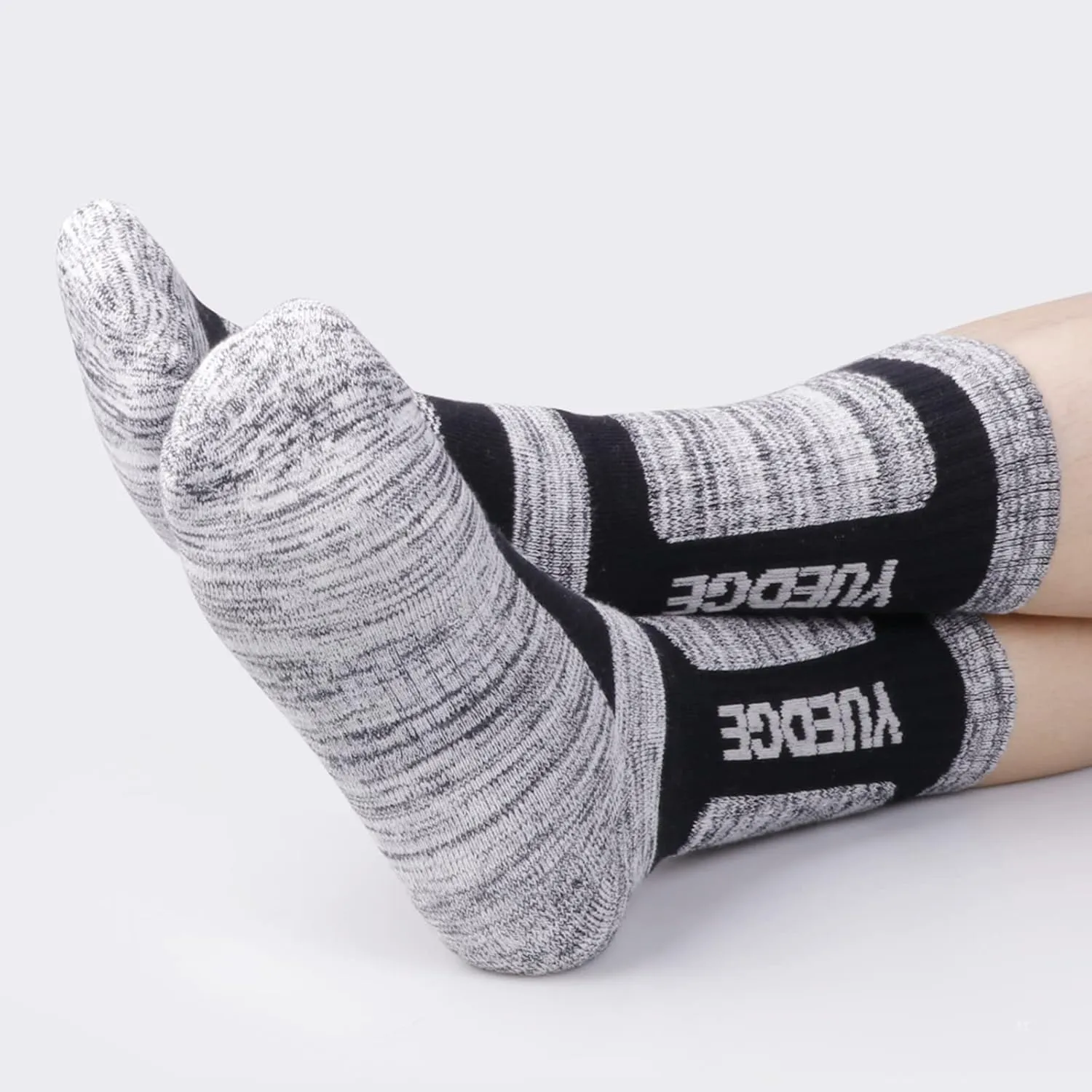5 Pairs Women's Outdoor Hiking Socks For Women, Moisture Wicking Athletic Cushioned Crew Socks Padded Work Boot Socks
