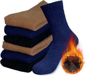 5/6 Pairs Wool Hiking Socks for Men Womens, Thermal Warm Socks for Men, Crew Winter Cozy Boot Socks