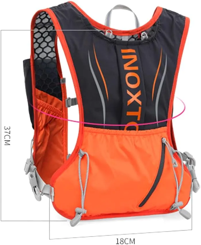 5L Hydration Pack Backpack, Hydration Vest Backpack Water Running Vest Pack with 1pc 1.5L Water Bladder and 2pcs 450ml Soft Water Bottles for Men Women Marathon Trail Hiking