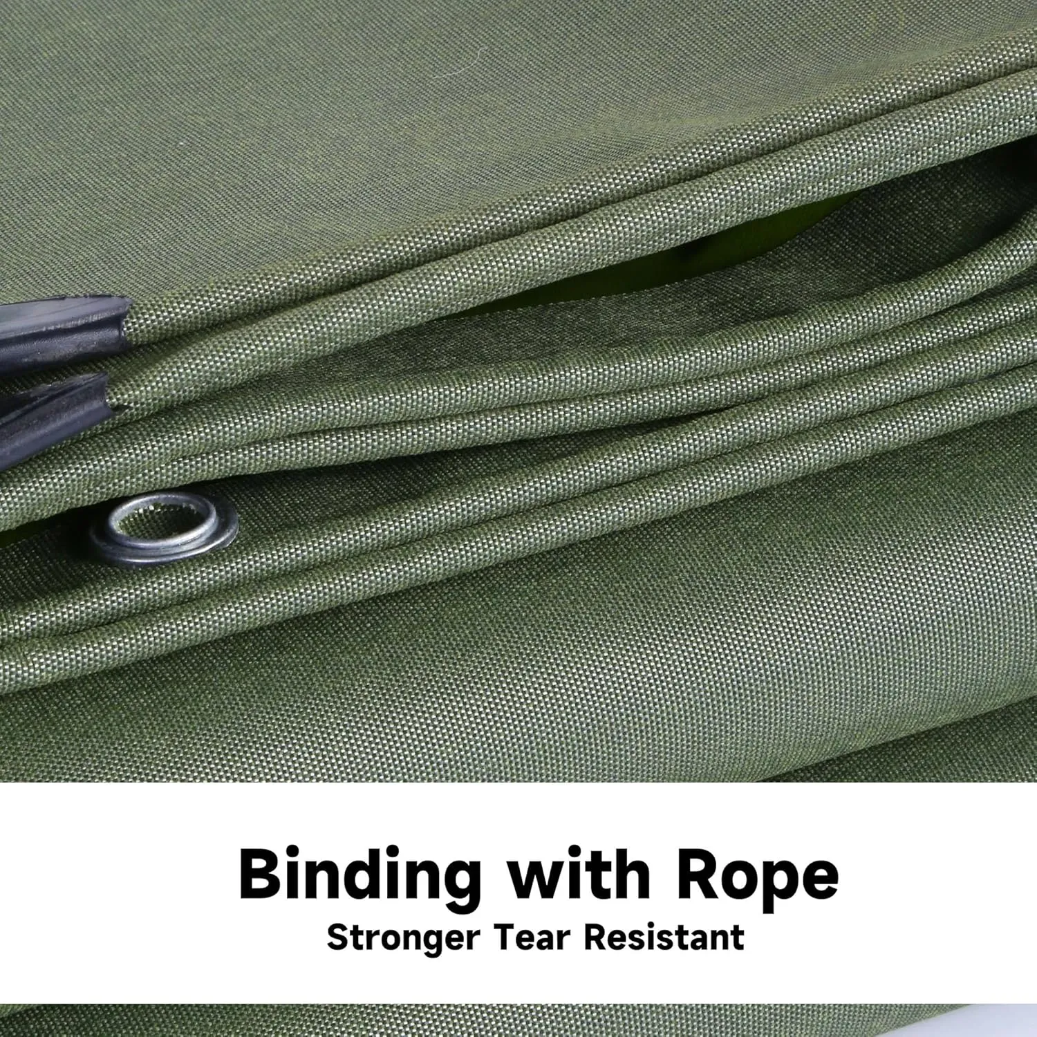 5'x7' 25Mil Ultra-Heavy Duty Waterproof Organic Silicone Coating Green Canvas Tarps with Grommets&Reinforced Edges, UV Resistant Durable Canvas Tarpaulin, Cover for Pool/Boat/Tent,Full Size