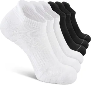 6 Pack Men's Ankle Socks With Cushion - Low Cut Athletic Sports Socks for Women Men 6-9/9-12/12-14