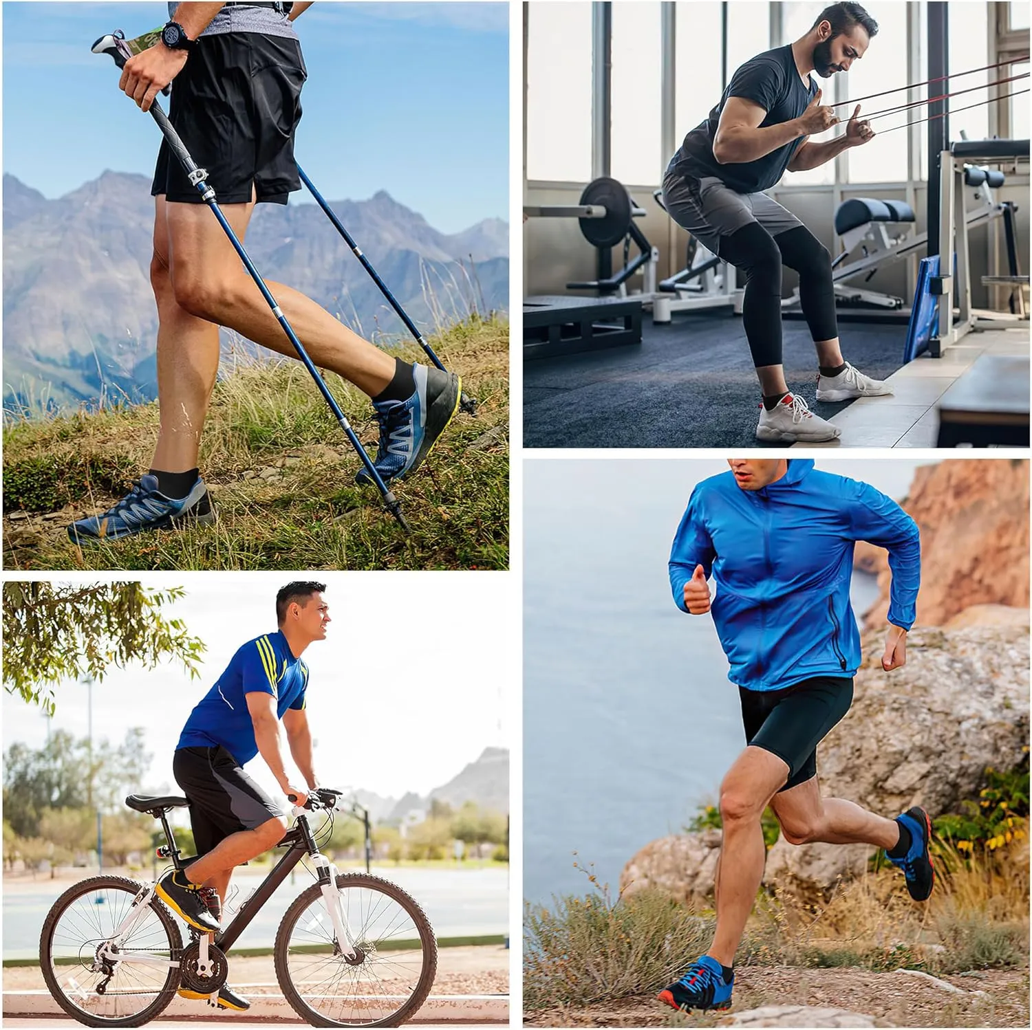 6 Pack Men's Ankle Socks With Cushion - Low Cut Athletic Sports Socks for Women Men 6-9/9-12/12-14