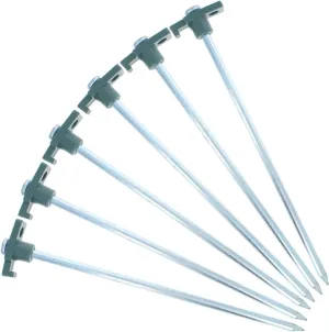 (6 Pack) Steel Tent Stake Heavy Duty Universal Camping Gear Anchor Tent Pegs, Green
